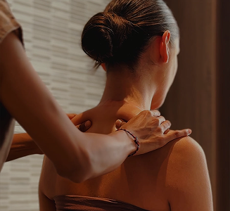 Relaxing massage session in the bath complex