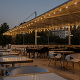 Summer café at the 'More' complex with evening lights